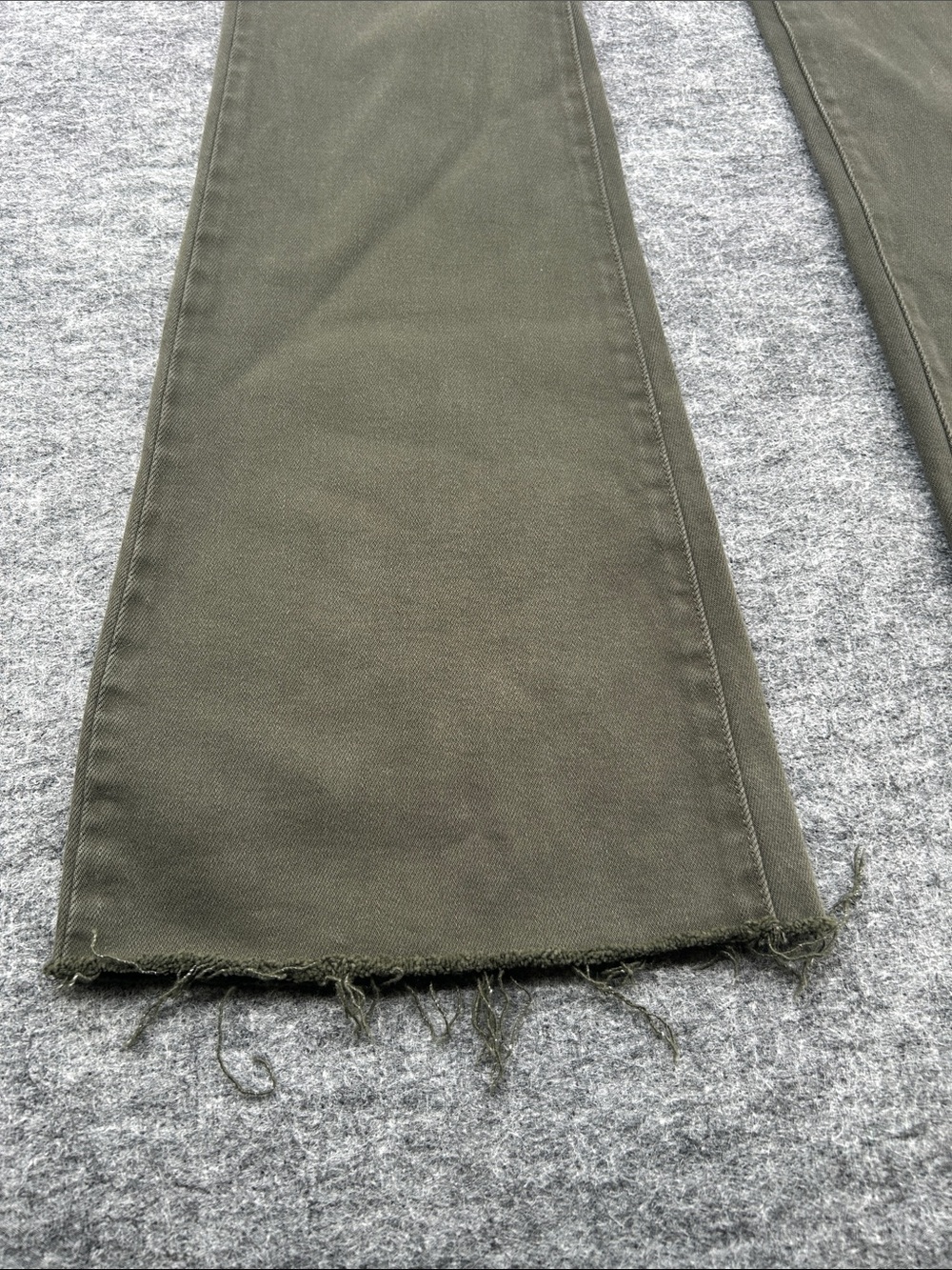 Cello Olive Green Denim Waistband Detail High Rise Flare Stretch Jean Size 7 - Picture 8 of 15
